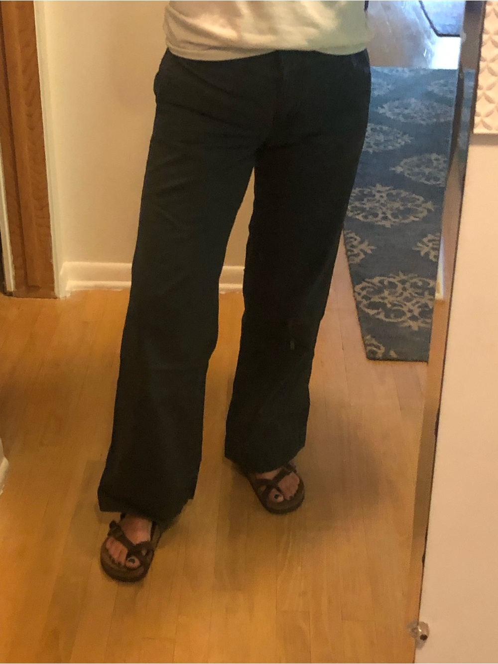 J.Crew 4S Wide-Leg Charcoal Chinos